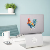 Rooster Sticker (Laptop op bureau)