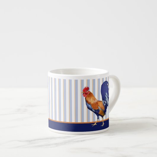 Rooster strepen Espresso Mok (Voorkant rechts)