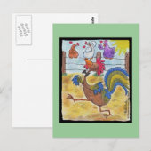 Rooster Strut Briefkaart (Voorkant / Achterkant)