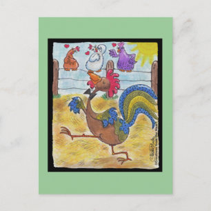 Rooster Strut Briefkaart