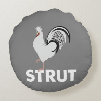 Rooster Strut Round Pillow Rond Kussen