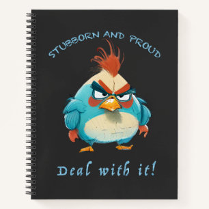 Rooster Stubborn Deal Met Het Schattig Schattig Gr Notitieboek