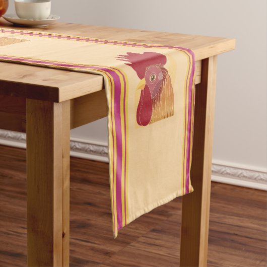 Rooster Table Runner Korte Tafelloper (Voorbeeld)