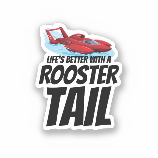 Rooster Tail Rumble: Hydroplane Racing Fun Sticker (Voorkant)