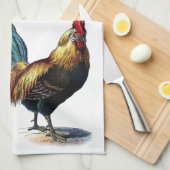  Rooster Theedoek (Quarter Fold)