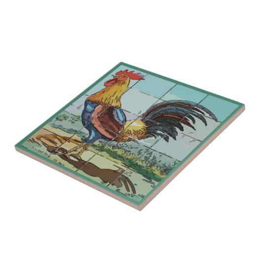 Rooster Tile Mural Tegeltje (Zijkant)