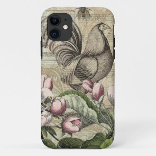 Rooster Tuin Bloem Vlinder Kunst iPhone 11 Hoesje