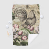Rooster Tuin Bloem Vlinder Kunst Golfhanddoek (Insitu)