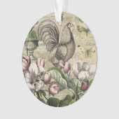 Rooster Tuin Bloem Vlinder Kunst Ornament (voorkant)