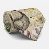 Rooster Tuin Bloem Vlinder Kunst Stropdas (Opgerold)