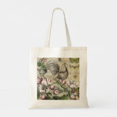 Rooster Tuin Bloem Vlinder Kunst Tote Bag (Achterkant)