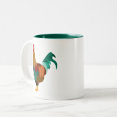 Rooster Tweekleurige Koffiemok (Voorkant links)