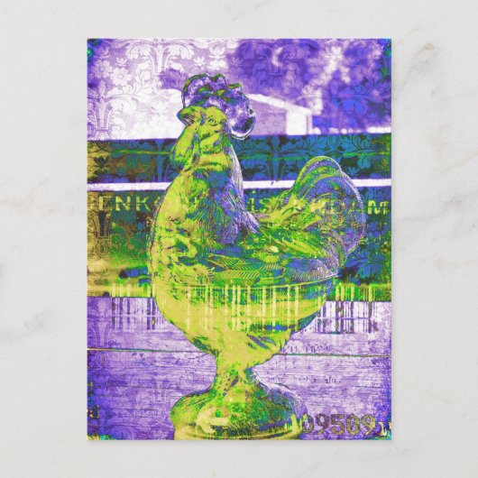  rooster van glas 2 briefkaart (Voorkant)