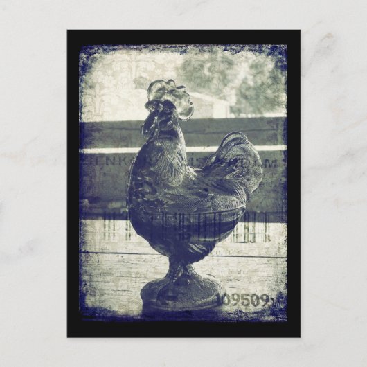  rooster van glas briefkaart (Voorkant)