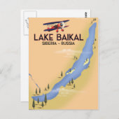 Rooster van het Baikal Siberia-Russische reisposte Briefkaart (Voorkant / Achterkant)