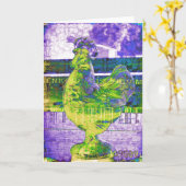  rooster van het Paars van Glass Limoen Kaart (Gele Bloem)