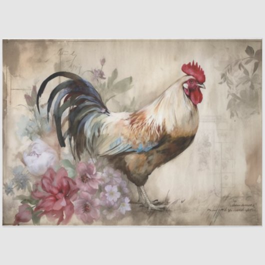 Rooster vier tissuepapier (Voorkant)