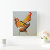 Rooster Vierkante Klok (Huis)