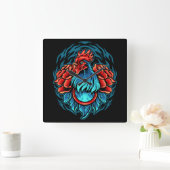 Rooster vierkante klok (Huis)