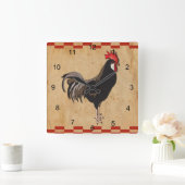 Rooster Vierkante Klok (Huis)