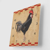Rooster Vierkante Klok (Hoek)