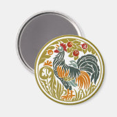 Rooster Vintage rond - Magnet (Recto/Verso)