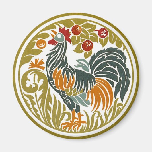 Rooster Vintage rond - Magnet (Devant)