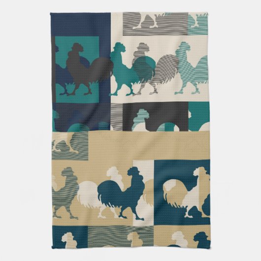 Rooster Vintage - Serviette de cuisine (Vertical)