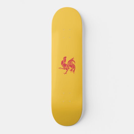 Rooster (vlag Wallonië) Skateboard (Voorkant)