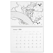 rooster voor het kleurboek kalender (Jan 2026)