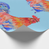 Rooster Waterverf Cadeaupapier (Hoek)