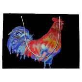 Rooster Waterverf Mans Birthday Black Groot Cadeauzakje (Achterkant)