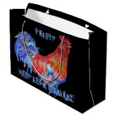Rooster Waterverf Mans naam Gift Cadeau Bag Groot Cadeauzakje (Achterkant Gekanteld)