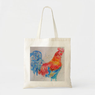 Rooster Waterverf Roosters Chicken Boerderij Tote Bag