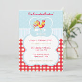 Rooster Weather Vane Birthday Uitnodiging (Staand voorkant)