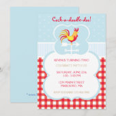 Rooster Weather Vane Birthday Uitnodiging (Voorkant / Achterkant)