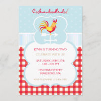 Rooster Weather Vane Birthday Uitnodiging