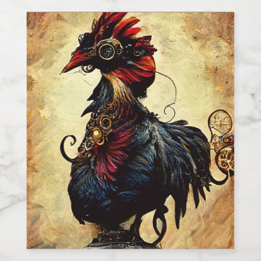  Rooster Wijn Etiket (Enkel label)