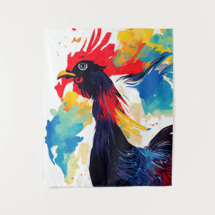 Rooster Wilde Natuur Dierlijke Kleur Kunst Schilde Wandkleed
