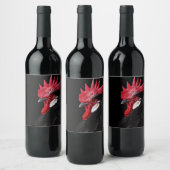 Roosterportret Wijn Etiket (Flessen)
