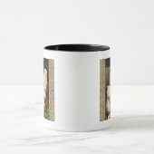 Roosters en Engels buiten Hen House met witte rand Mok (Midden)