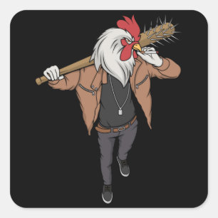 Roosters gevechten vierkante sticker