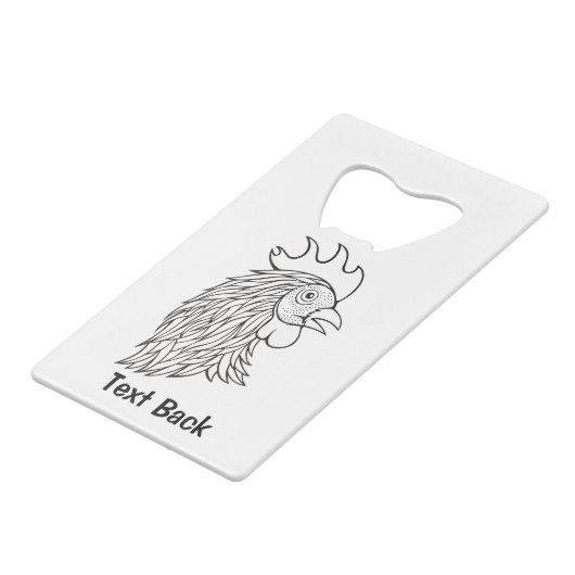 Rooster's Head Line Art (Dos Angle)