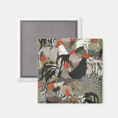 Roosters Hen Illustratie door Ito Jakuchu Magneet (Voorkant / Achterkant)