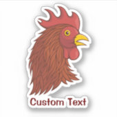 Rooster's kop sticker (Voorkant)