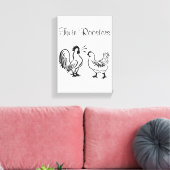 Roosters met opgerold Canvas afdrukken wit (Insitu (Woonkamer))