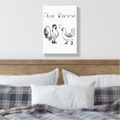 Roosters met opgerold Canvas afdrukken wit (Insitu (Slaapkamer))