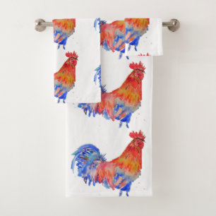 Roosters Rouges Poulet Bleu Oiseaux Garçons Homme