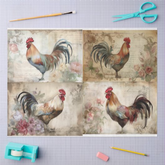 Roosters Tissuepapier (Craft)