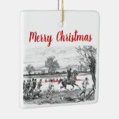  Roosters van de Bemanner op Horseback Keramisch Ornament (Rechts)